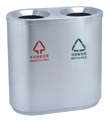 JP08機(jī)場商場不銹鋼分類桶