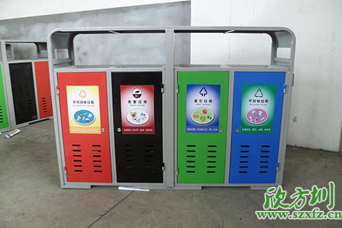 尊重客戶，欣方圳為清遠(yuǎn)市定做鋼板分類垃圾桶